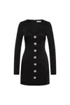Rebecca Vallance Womens Black Annaleigh Diamante-embellished Bonded-crepe Mini Dress In Multi