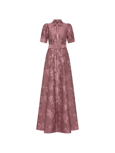 Rebecca Vallance Annette Belted Floral-pattern Maxi Dress In Pink
