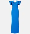 Rebecca Vallance Antonella Bow-detail Taffeta Gown In Blau