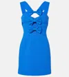 Rebecca Vallance Antonella Bow-detail Taffeta Minidress In Blue