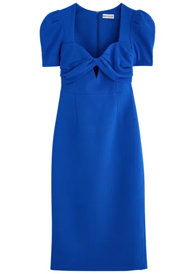 Rebecca Vallance Antonella Crepe Midi Dress In Blue