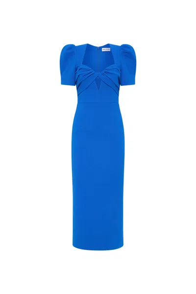 Rebecca Vallance Antonella Short Sleeve Midi Dress In Blue