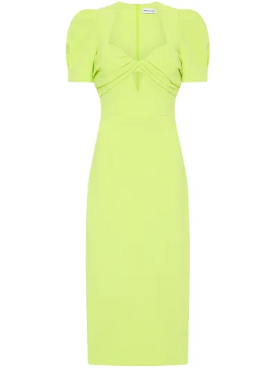Rebecca Vallance Aria Puff-sleeve Midi Dress In Green