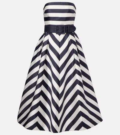 Rebecca Vallance Ariadne Striped Midi Dress In Blue