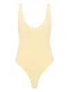 Rebecca Vallance Arial Ribbed Scoop-neck Bodysuit In Yellow
