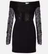 Rebecca Vallance Astra Crêpe And Mesh Minidress In Black
