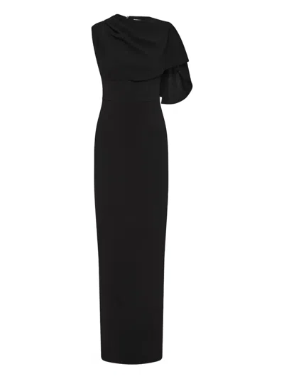Rebecca Vallance Asymmetric Draped Dress In Black