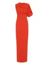 Rebecca Vallance Asymmetric Draped Dress In Red