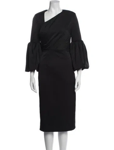 Pre-owned Rebecca Vallance Asymmetrical Knee-length Dress W/ Tags In Black