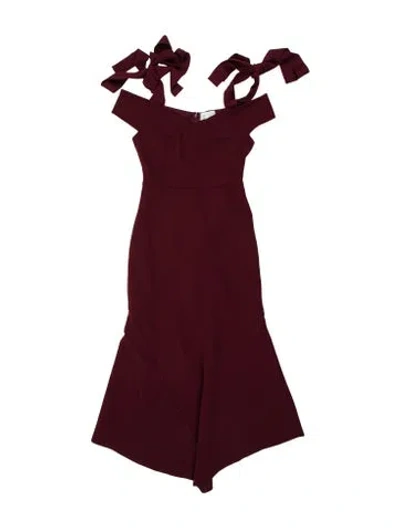 Pre-owned Rebecca Vallance Asymmetrical Knee-length Dress W/ Tags In Brown