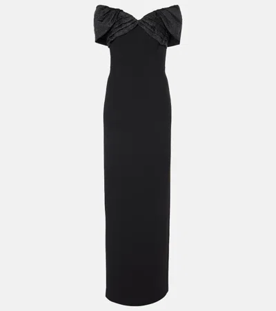 Rebecca Vallance Shawl Crepe Dress In Black