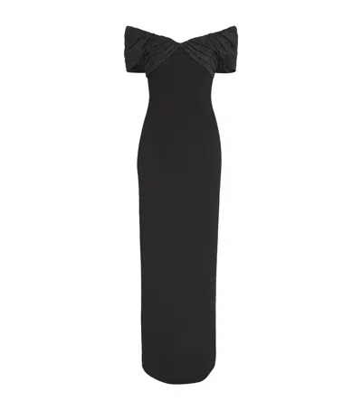 Rebecca Vallance Juliana Off Shoulder Midi In Black