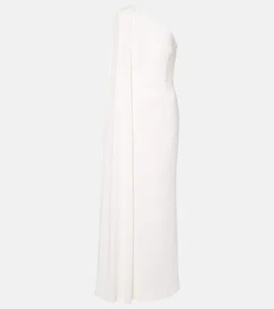 Rebecca Vallance Athena One-shoulder Crêpe Gown In White