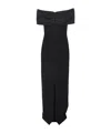 Rebecca Vallance Athena Caped Crêpe Gown In Black