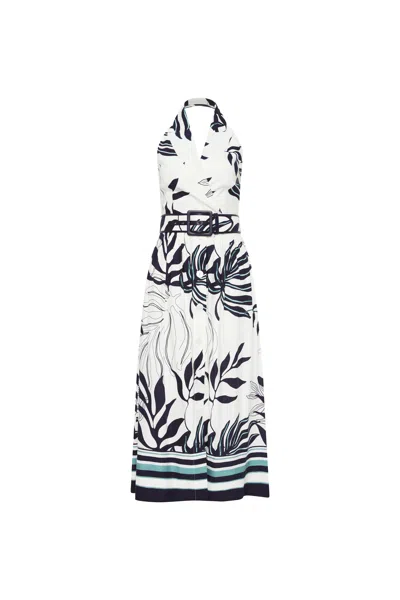 Rebecca Vallance Aurerlia Halter Midi Dress In White