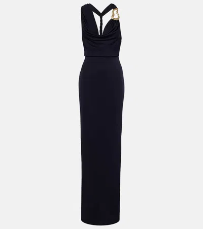 Rebecca Vallance Ayesha Embellished Halterneck Gown In Black
