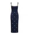 Rebecca Vallance Ayla Crystal-embellished Satin-crepe Midi Dress In Blue
