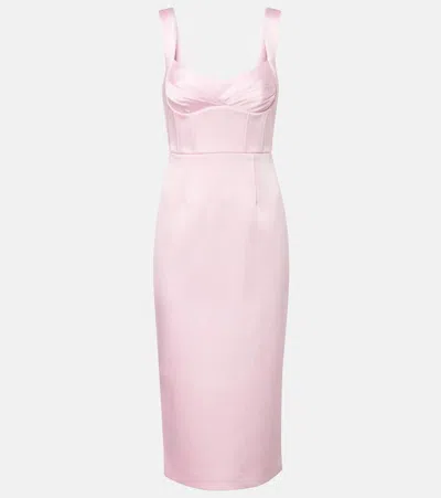 Rebecca Vallance Aymee Satin Midi Dress In Pink