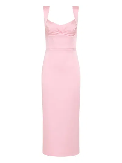 Rebecca Vallance Aymee Midikleid Mit Herzausschnitt In Pink