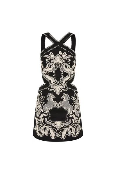 Rebecca Vallance Azera Halter Mini Dress In Black