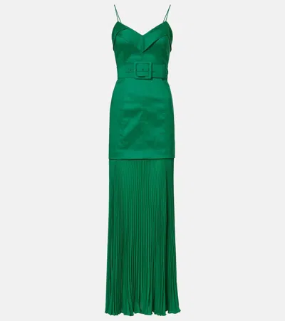 Rebecca Vallance Bailey Belted Pleated Maxi Dress