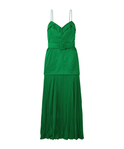 Rebecca Vallance Bailey Tie-up Pleated Dress In Green