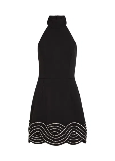 Rebecca Vallance Bellatrix Crystal-embellished Crepe Mini Dress In Black