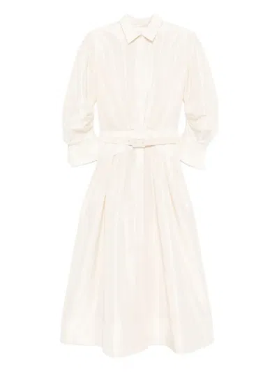 Rebecca Vallance Belted Midi Dress In White