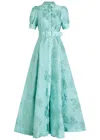 Rebecca Vallance Benette Floral-jacquard Cloqué Gown