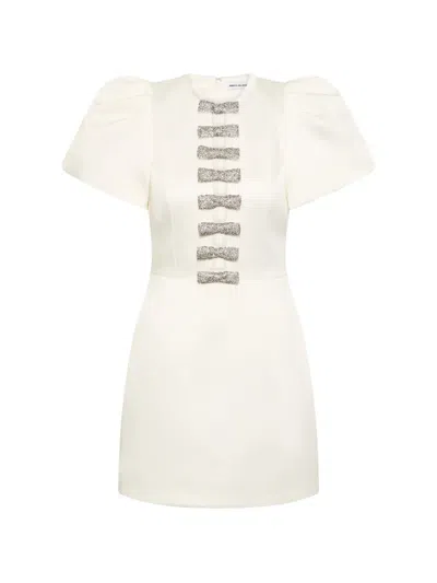Rebecca Vallance Blaise Puff-sleeves Mini Dress In Neutral