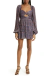 Rebecca Vallance Blossom Long Sleeve Mini Dress In Print