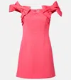 Rebecca Vallance Womens Rogue Red Posey Off-the-shoulder Stretch-crepe Mini Dress In Pink