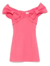 Rebecca Vallance Womens Rogue Red Posey Off-the-shoulder Stretch-crepe Mini Dress