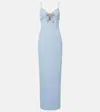 Rebecca Vallance Bow-detail Embellished Crêpe Gown