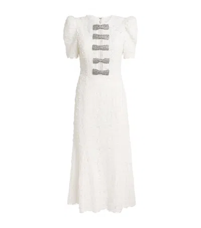 Rebecca Vallance Bow-detail Dillon Midi Dress In Gray