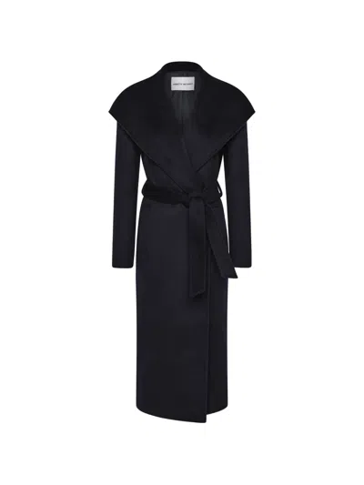 Rebecca Vallance Bower Belted Wool Coat In Blue