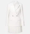 Rebecca Vallance Bridal Atlas Pleated Blazer Dress In White