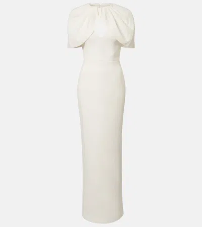Rebecca Vallance Bridal Cameron Caped Crêpe Gown In White