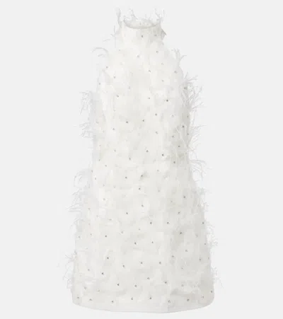 Rebecca Vallance Bridal Meha Feather-trimmed Minidress