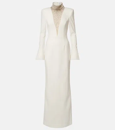 Rebecca Vallance Bridal Melva Embellished Crêpe Gown In White