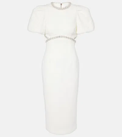 Rebecca Vallance Bridal Recut Embroidered Midi Dress In White