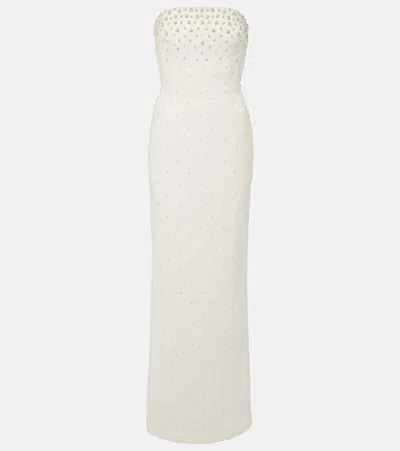 Rebecca Vallance Bridal Theresa Faux Pearl-embellished Gown In White