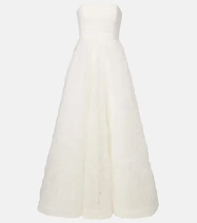 REBECCA VALLANCE BRIDAL WILLOW RUFFLED MESH BUSTIER GOWN