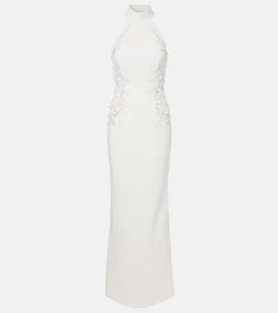 Rebecca Vallance Bridal Xanthe Floral-appliqué Gown In White