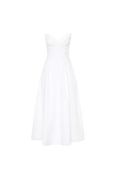 Rebecca Vallance Bridgette Midi Dress In White