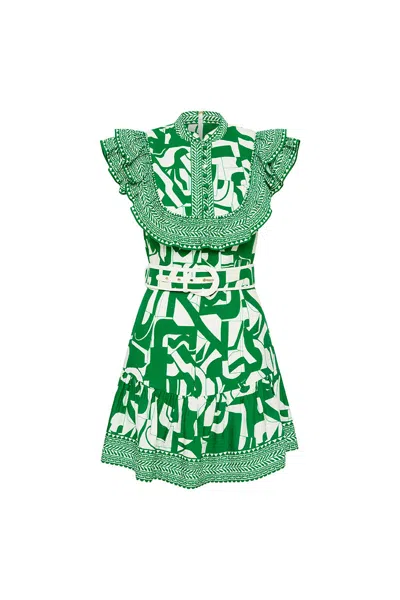 Rebecca Vallance -  Buttercup Mini Dress  - Size 12 In Green