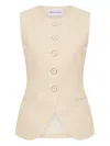 Rebecca Vallance Button Winnie Vest In Neutral