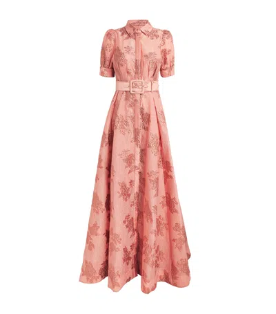 Rebecca Vallance Buttoned Annette Maxi Dress In Pattern