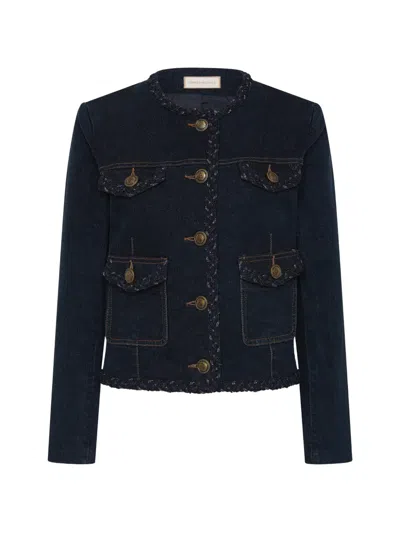 Rebecca Vallance Buttoned Kairo Jacket In Blue