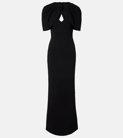 REBECCA VALLANCE CAMERON CAPED CREPE GOWN